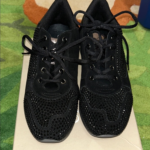 cafenoir Shoes - Black Studded Sneakers